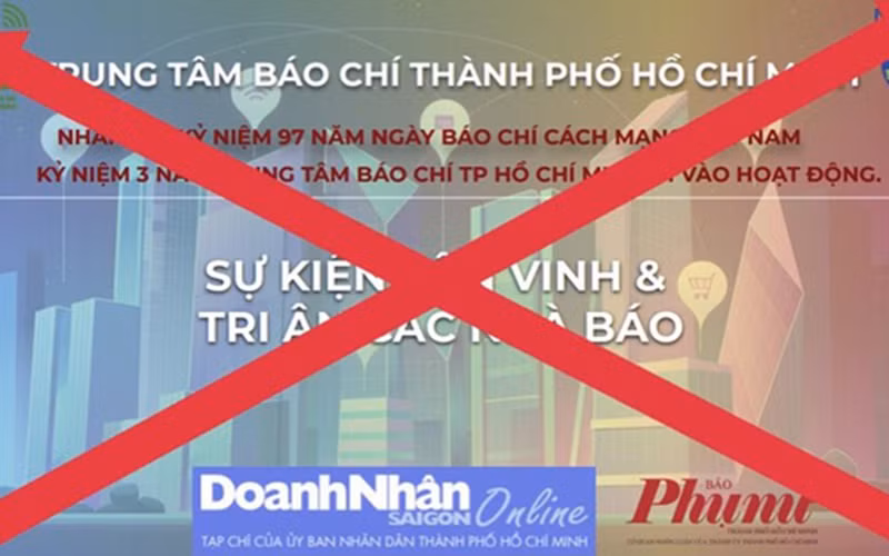 Thông tin giả mạo đăng tải trên mạng xã hội. (Ảnh: Trung tâm Báo chí TP Hồ Chí Minh).