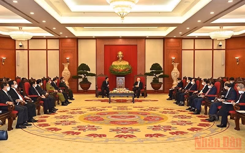 Tổng Bí thư Nguyễn Phú Trọng tiếp Thủ tướng Lào Phankham Viphavanh -0