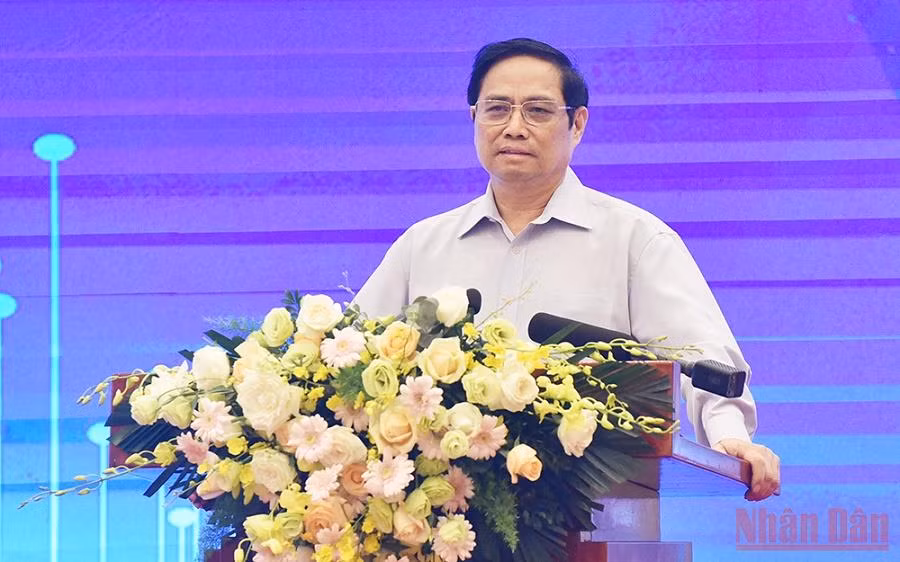 Thủ tướng Phạm Minh Chính phát biểu tại Hội thảo. (Ảnh: TRẦN HẢI)
