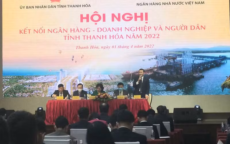 Toàn cảnh hội nghị kết nối ngân hàng - doanh nghiệp và người dân tỉnh Thanh Hóa năm 2022.