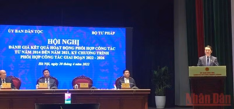 Ủy ban Dân tộc và Bộ Tư pháp ký kết Chương trình phối hợp công tác giai đoạn 2022-2026 -0