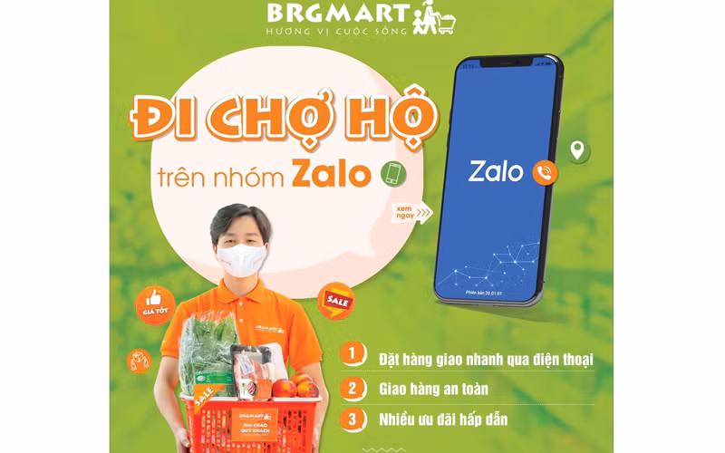Hệ thống siêu thị BRG mart triển khai đặt hàng qua ứng dụng Zalo.