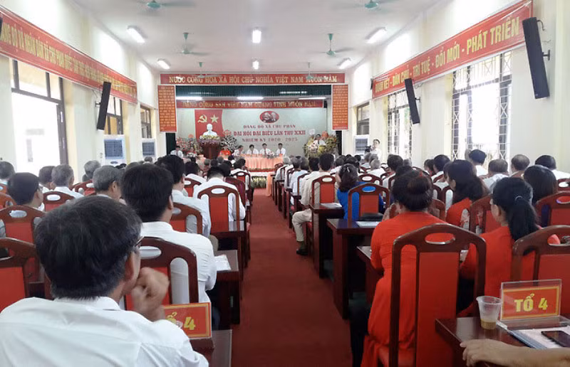 Quang cảnh Đại hội đại biểu Đảng bộ xã Chu Phan nhiệm kỳ 2020-2025.