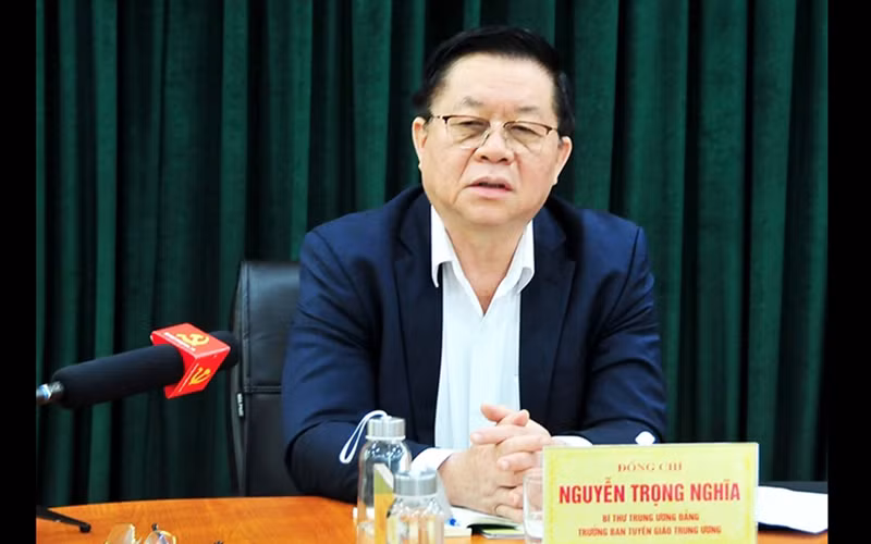 Đồng chí Nguyễn Trọng Nghĩa, Bí thư Trung ương Đảng, Trưởng Ban Tuyên giáo Trung ương. Ảnh: dangcongsan.vn