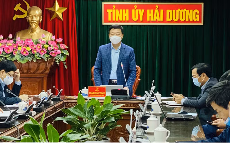Bí thư Tỉnh uỷ Hải Dương- Phạm Xuân Thăng chỉ đạo hội nghị