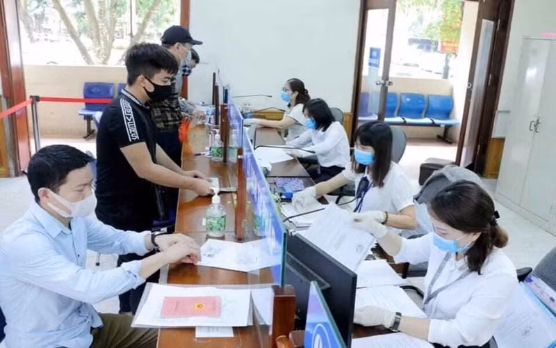 Bộ phận một cửa Sở Tư pháp Hà Nội. (Ảnh: PLXH)