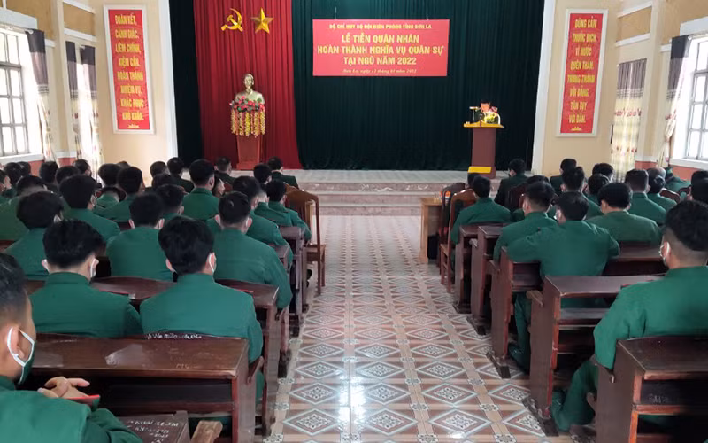 Lễ tiễn quân nhân hoàn thành nghĩa vụ quân sự tại ngũ năm 2022.