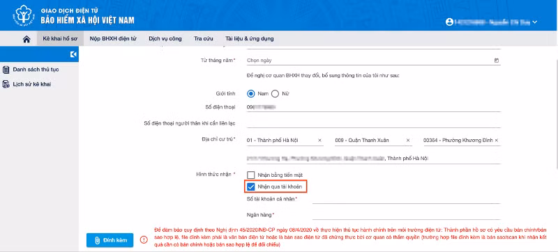 Cách đăng ký online để nhận lương hưu qua tài khoản ngân hàng cá nhân -0