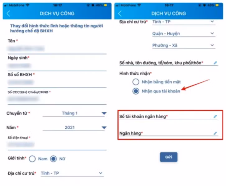 Cách đăng ký online để nhận lương hưu qua tài khoản ngân hàng cá nhân -0