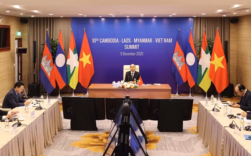 Thủ tướng Chính phủ Nguyễn Xuân Phúc tham dự HNCC Hợp tác Campuchia - Lào - Myanmar - Việt Nam (CLMV). (Ảnh: Bộ Ngoại giao Việt Nam)