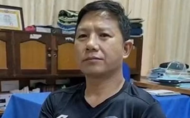 Đối tượng Lò Văn Khánh khi bị Công an bắt giữ.