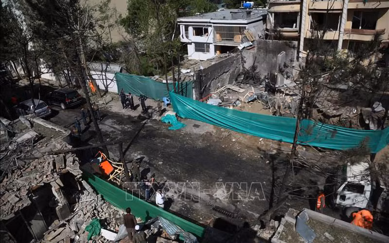 Hiện trường một vụ đánh bom liều chết ở Kabul, Afghanistan. (Ảnh tư liệu: THX/TTXVN)