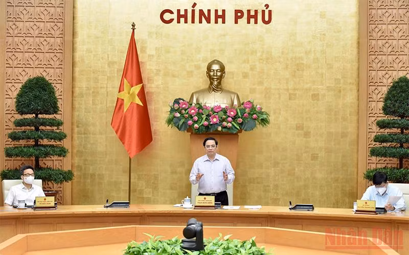 Thủ tướng Phạm Minh Chính phát biểu tại cuộc họp.