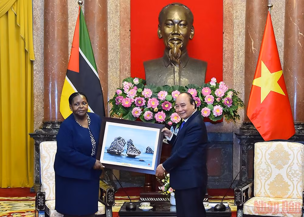 Chủ tịch nước Nguyễn Xuân Phúc tiếp Chủ tịch Quốc hội nước Cộng hòa Mozambique -6