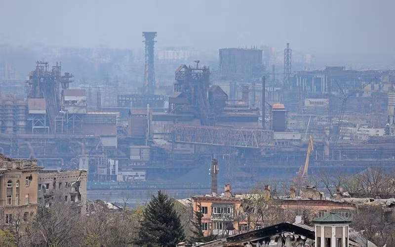 Toàn cảnh nhà máy thép Azovstal ở thành phố cảng phía nam Mariupol, Ukraine, ngày 19/4/2022. (Ảnh: Reuters)