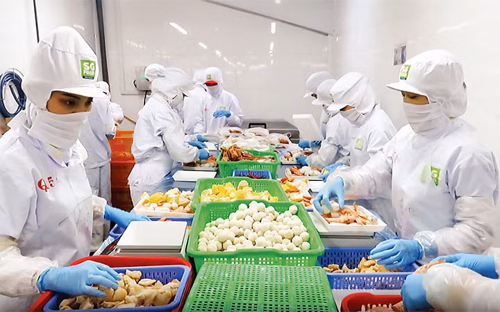 Dây chuyền chế biến thực phẩm tại Công ty cổ phần Sài Gòn Food. (Ảnh minh họa: CTV)