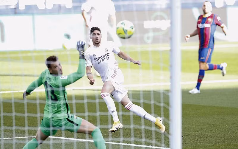  Federico Valverde mở tỷ số từ rất sớm cho Real. (Ảnh: Real Madrid)