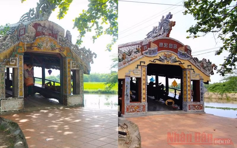 Cầu ngói Thanh Toàn trước và sau trùng tu, tôn tạo