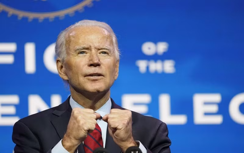 Tổng thống đắc cử Biden phát biểu tại sự kiện diễn ra ở Nhà hát Queen, TP Wilmington, ngày 8-12. (Ảnh: AP)