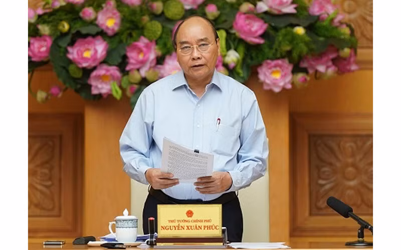 Thủ tướng Nguyễn Xuân Phúc phát biểu ý kiến tại phiên họp.