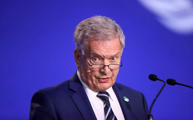 Tổng thống Phần Lan Sauli Niinisto phát biểu ý kiến tại COP26, ngày 2/11/2021. (Ảnh: Reuters)