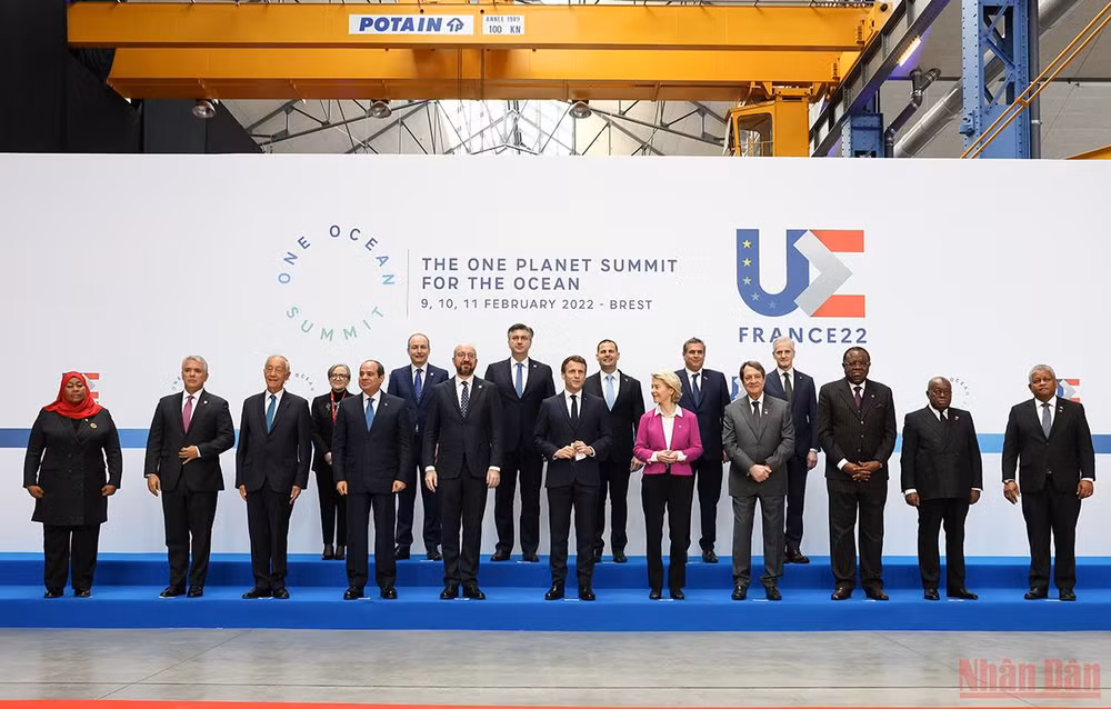Các nhà lãnh đạo dự Hội nghị cấp cao quốc tế về đại dương. (Ảnh: European Council)
