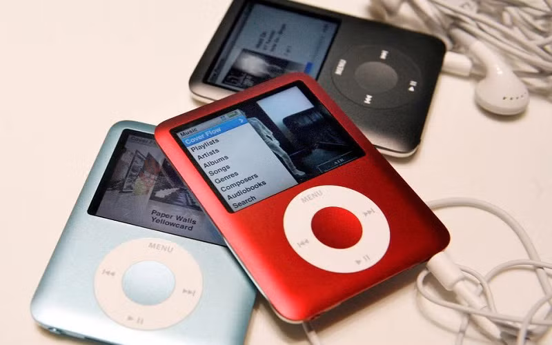 Những chiếc iPod Nano thế hệ mới được trưng bày trong buổi ra mắt ở San Francisco, California, Mỹ vào tháng 9/2007. (Ảnh: Reuters) 