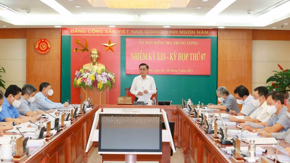 Kỳ họp thứ 7 Ủy ban Kiểm tra Trung ương ngày 30/9/2021. Ảnh: TTXVN
