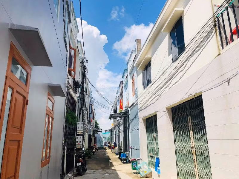 Nhiều dãy nhà liền kề xây dựng trái phép trên đất nông nghiệp ở thửa đất 393.