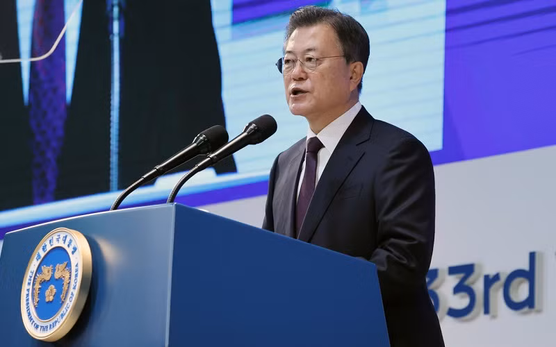 Tổng thống Hàn Quốc mãn nhiệm Moon Jae-in. (Ảnh: Yonhap)