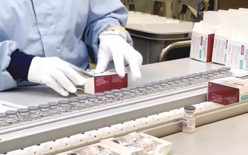 Dây chuyền sản xuất Evusheld. (Nguồn: TTXVN/AstraZeneca)