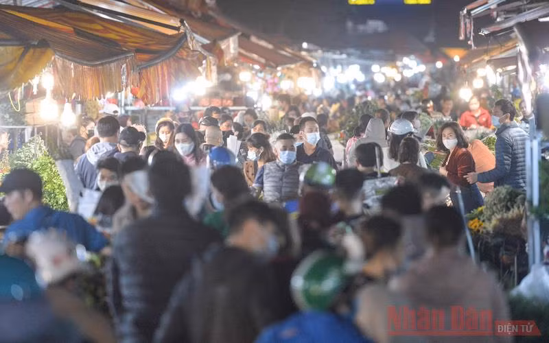 Chợ hoa nức tiếng Hà Thành nhộn nhịp trước ngày 8-3