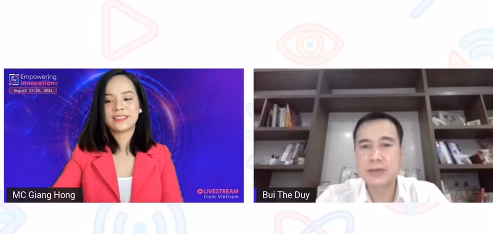 Thứ trưởng Khoa học và Công nghệ Bùi Thế Duy phát biểu khai mạc Ngày Trí tuệ nhân tạo 2021.