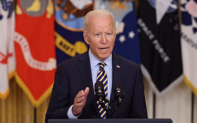 Tổng thống Biden phát biểu tại Nhà trắng, ngày 8/7. (Ảnh: Reuters)