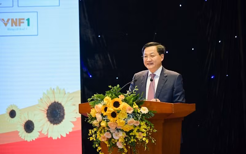 Đồng chí Lê Minh Khái, Bí thư Trung ương Đảng, Phó Thủ tướng Chính phủ phát biểu.