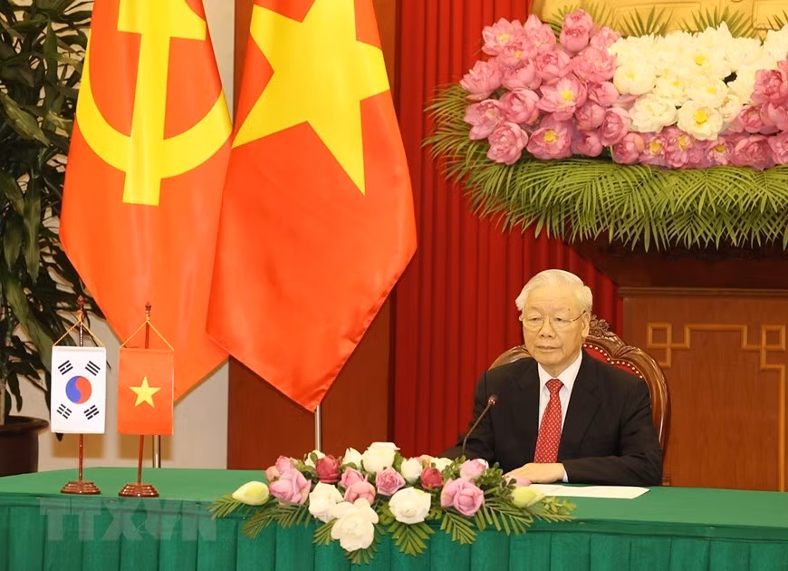 Tổng Bí thư Nguyễn Phú Trọng hội đàm với Tổng thống Hàn Quốc -1