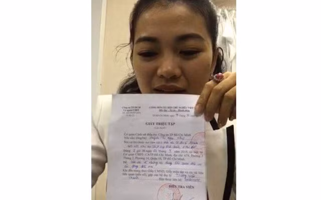 Đối tượng Huỳnh Thị Ngọc Như từng đưa lên mạng hình ảnh Giấy triệu tập làm việc của cơ quan chức năng.