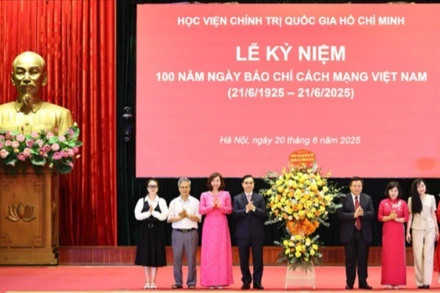 Buổi lễ kỷ niệm 100 năm Ngày Báo chí Cách mạng Việt Nam (21/6/1925-21/6/2025) tại Học viện Chính trị quốc gia Hồ Chí Minh.