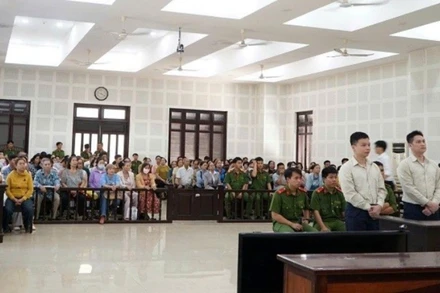 Gần 300 bị hại ngồi kín phiên tòa xét xử Chủ tịch và Giám đốc Công ty CP Tài chính Vietnam Capital. (Ảnh: AD)