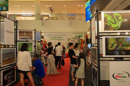 Khách tham quan triển lãm.