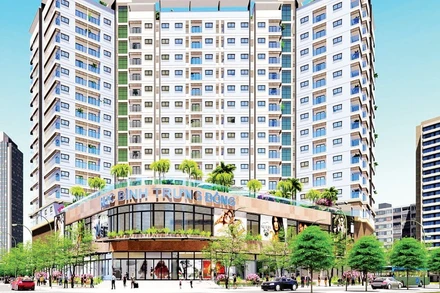 Phối cảnh một dự án nhà ở xã hội tại phường Bình Trưng Đông, thành phố Thủ Đức.