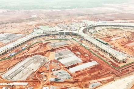 Sân bay quốc tế Long Thành đang được xây dựng. (Ảnh THIÊN VƯƠNG)