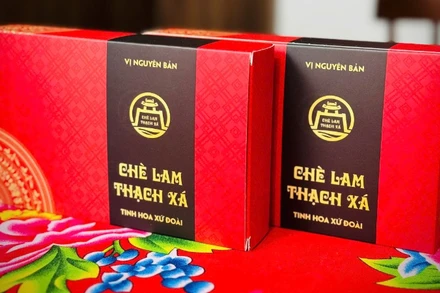 Chè lam Thạch Xá được thiết kế bao bì sản phẩm đẹp, bắt mắt.