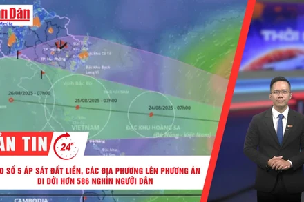 [Video] Thời sự 24h ngày 24/8/2025: Bão số 5 áp sát đất liền, các địa phương lên phương án di dời hơn 586 nghìn người dân