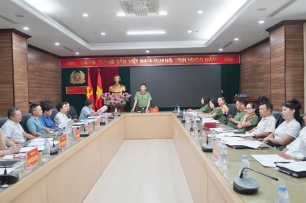 Công an tỉnh Thái Nguyên họp triển khai các nội dung theo kế hoạch tổ chức hoạt động. (Ảnh: TUẤN SƠN).