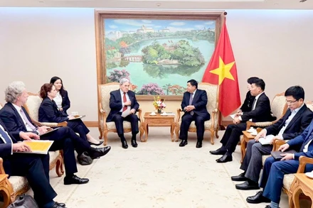 Quang cảnh cuộc tiếp. (Ảnh: Cổng thông tin điện tử Chính phủ)