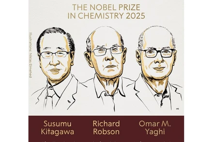 Ký họa chân dung chủ nhân của Giải Nobel Hóa học năm 2025. (Ảnh: Facebook Nobel Prize)