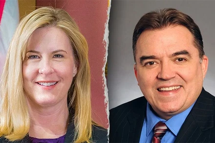 Bà Melissa Hortman và ông John Hoffman. (Ảnh: FOX 9) 