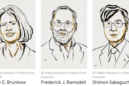 Chân dung 3 nhà khoa học là chủ nhân của Giải Nobel Y sinh 2025. (Ảnh: Nobelprize.org)