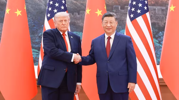 Chủ tịch Trung Quốc Tập Cận Bình và Tổng thống Mỹ Donald Trump tại cuộc hội đàm ở Bắc Kinh ngày 14/5/2026. (Ảnh: THX/TTXVN)